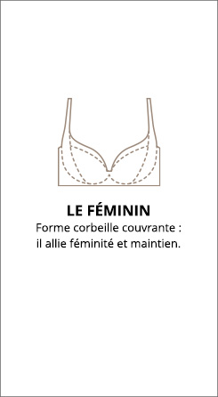 Feminin - Forme corbeille couvrante : il allie féminité et maintien.