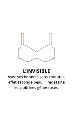 Invisible - Avec ses bonnets sans coutures, effet seconde peau, il redessine les poitrines généreuses.