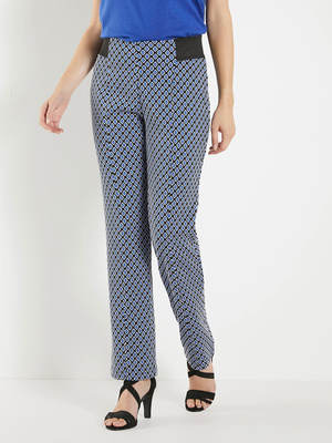 Pantalon effet ventre plat, jacquard