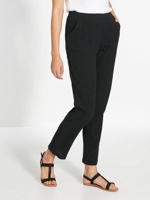 Pantalon en tissu créponné pur coton