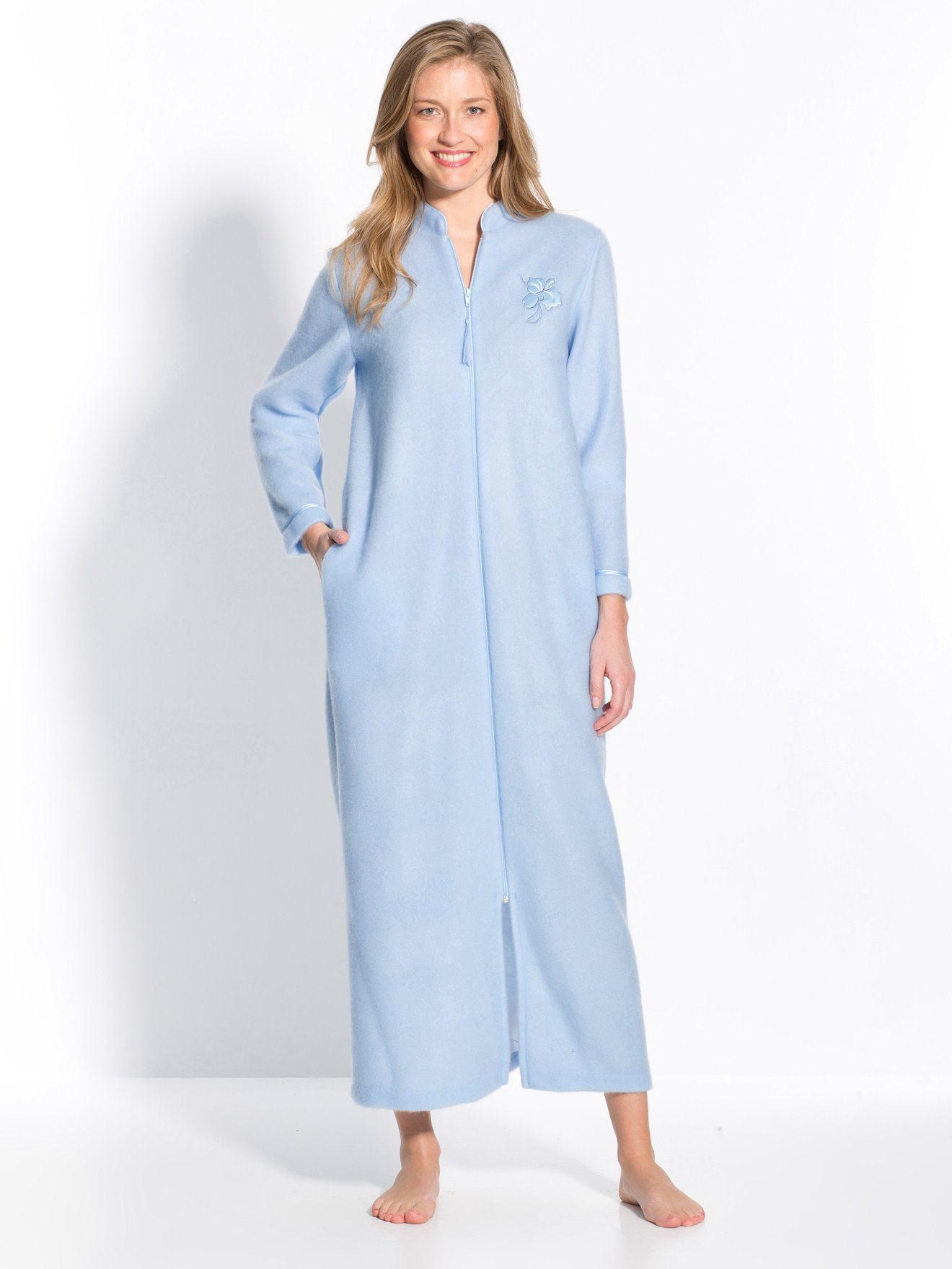 Robe de chambre zip, molleton courtelle - Daxon