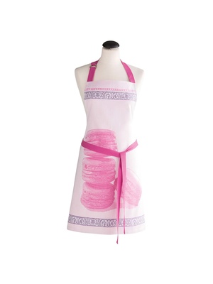 Tablier Sans Manches Boutonné Charmance - Taille 48, Uni Violine, 2 Poches, Lavable Machine